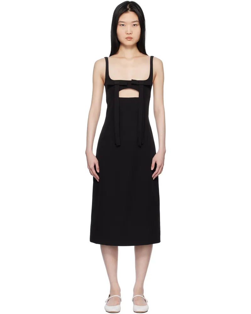 Sandy Liang Black Machu Midi Dress Black