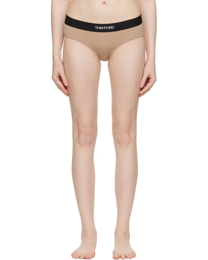 Tom Ford Beige Modal Signature Briefs Dp061
