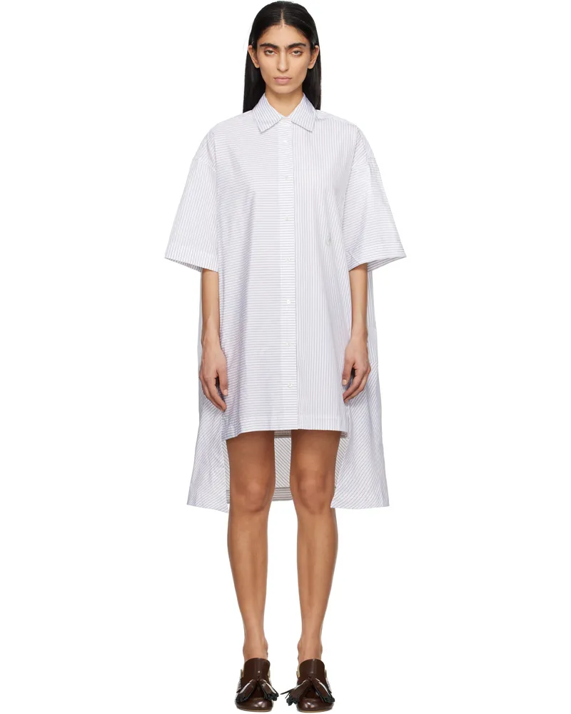 J.W.Anderson White Stepped Hem Shirt Midi Dress 933