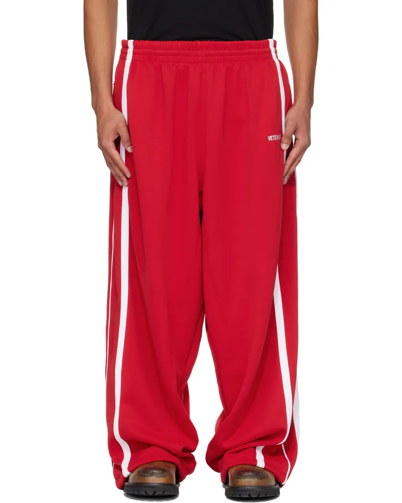 VETEMENTS Red Gym Sweatpants Red