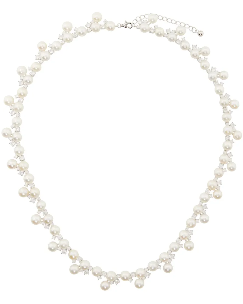 Hatton Labs Silver Pearl Tennis Chain Necklace Silver