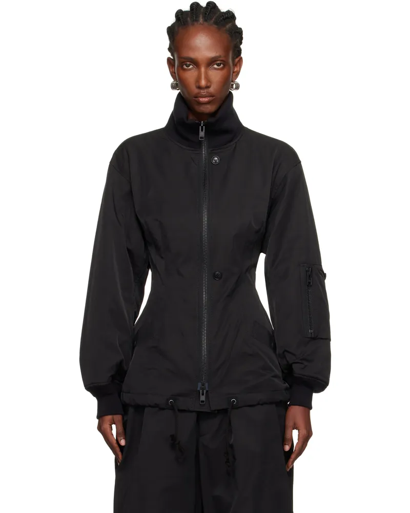 Yohji Yamamoto Black Twill Darts Bomber Jacket 2