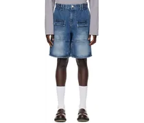 Blue Pocket Denim Shorts