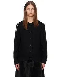 Simone Rocha Black Beaded Inverted Seam Cardigan Black