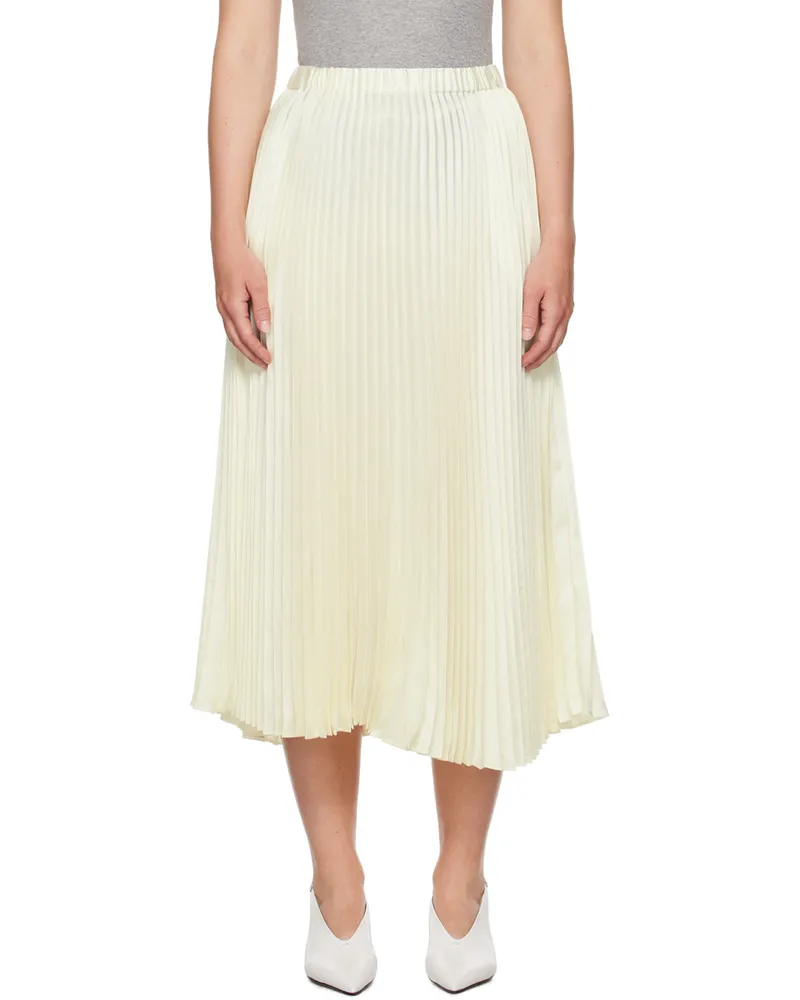 Jil Sander Off-White Pleated Midi Skirt 105