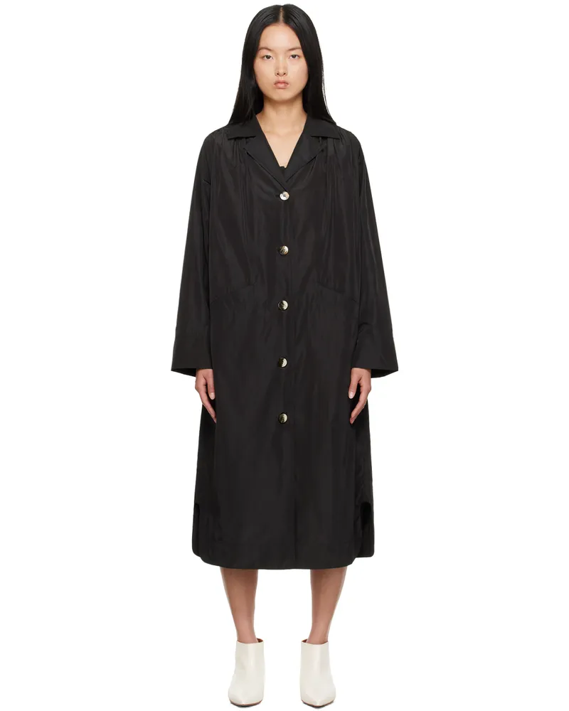 Ganni Black Relaxed Coat 099