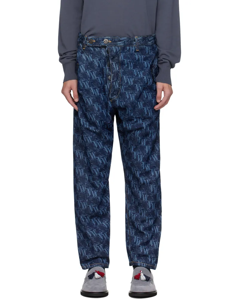 Vivienne Westwood Blue Drunken Jeans Aw25-vw
