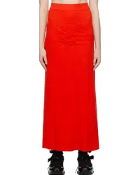 Cecilie Bahnsen Red Villa Midi Skirt Red