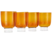 Orange Liberta Stemmed Wine Glass Set, 4 pcs