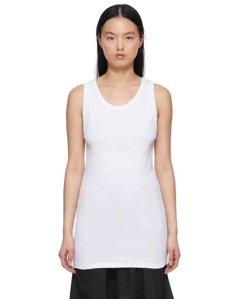 Ann Demeulemeester White Seva Tank Top 001