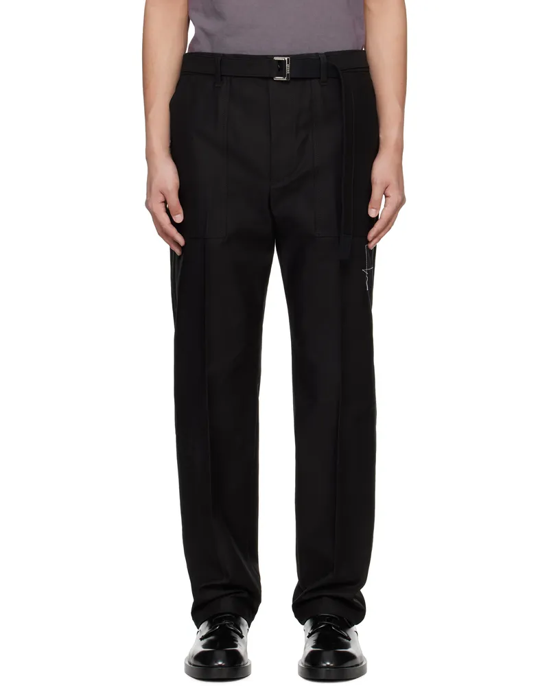 Sacai Black WTAPS Edition Cotton Back Satin Trousers 001