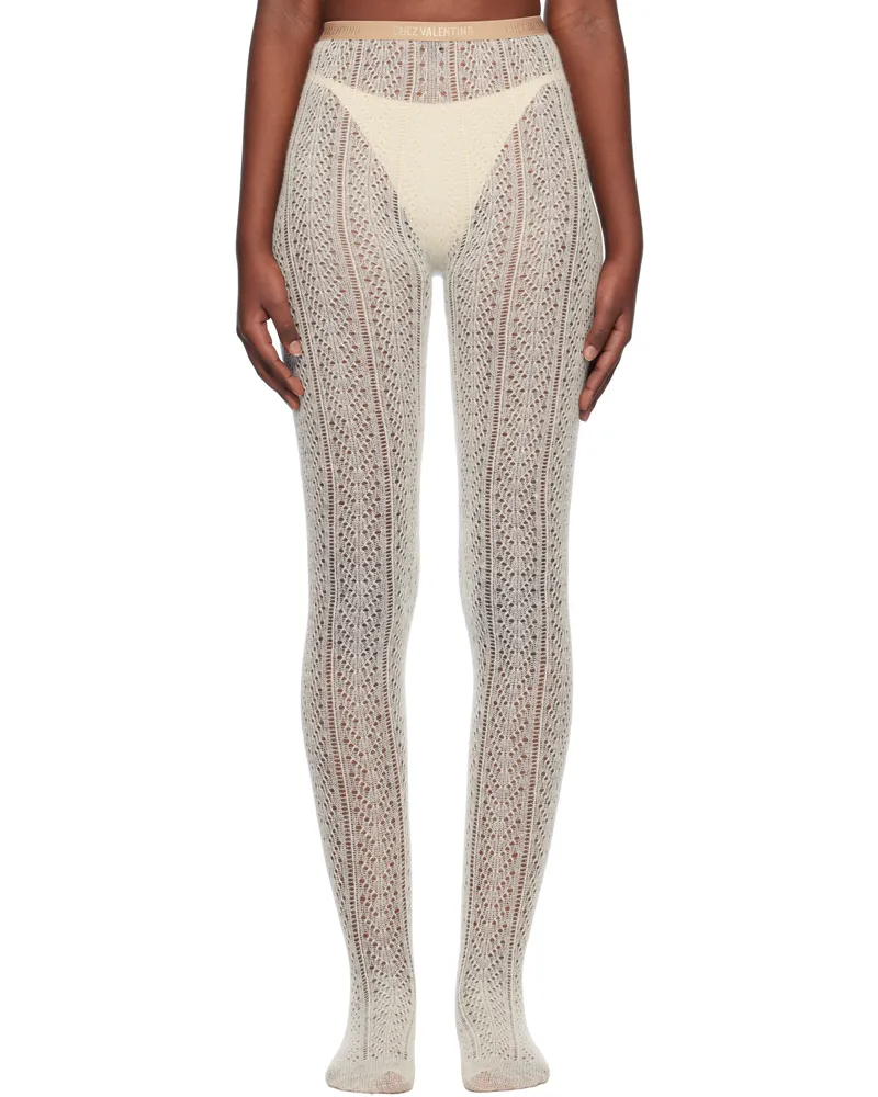 Valentino Garavani Beige 'Chez Valentino' Mohair Tights 031