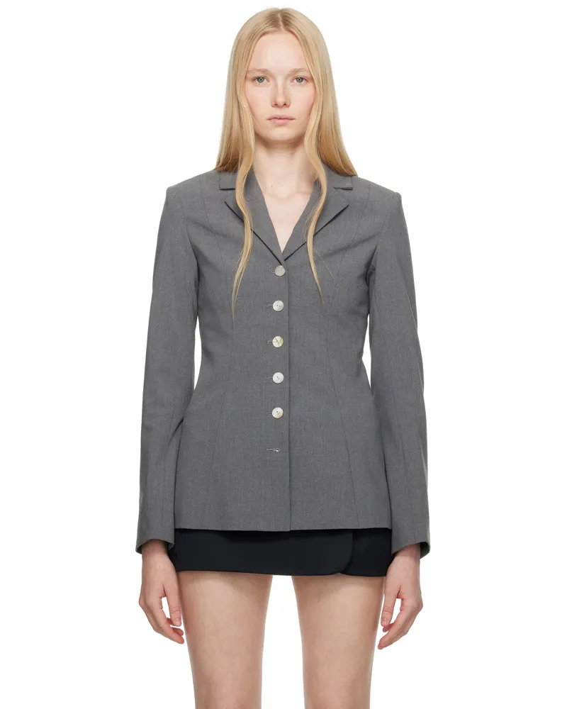 Sandy Liang Gray Exton Blazer Grey