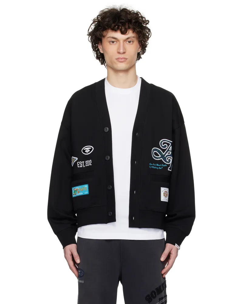 AAPE by A Bathing Ape Black Main Cardigan Bkx