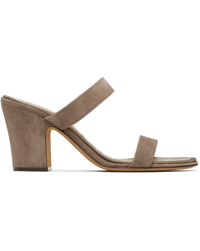 The Row Taupe Awar Strap Heeled Sandals Ltbr