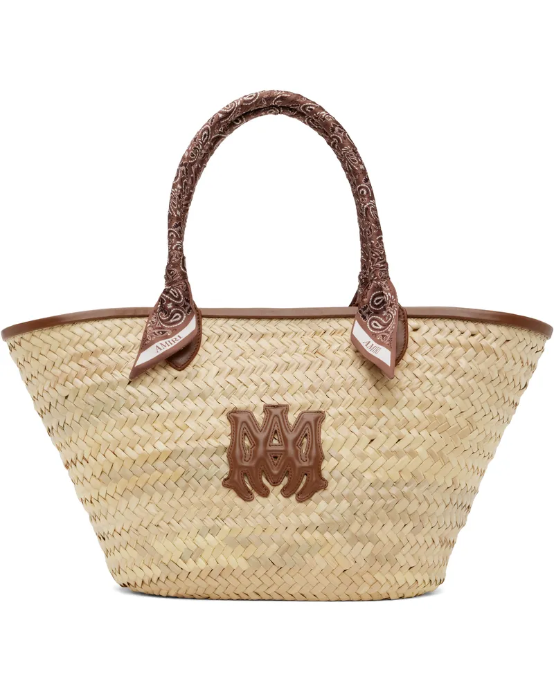 Amiri Beige & Brown MA Raffia Macro Tote Brown