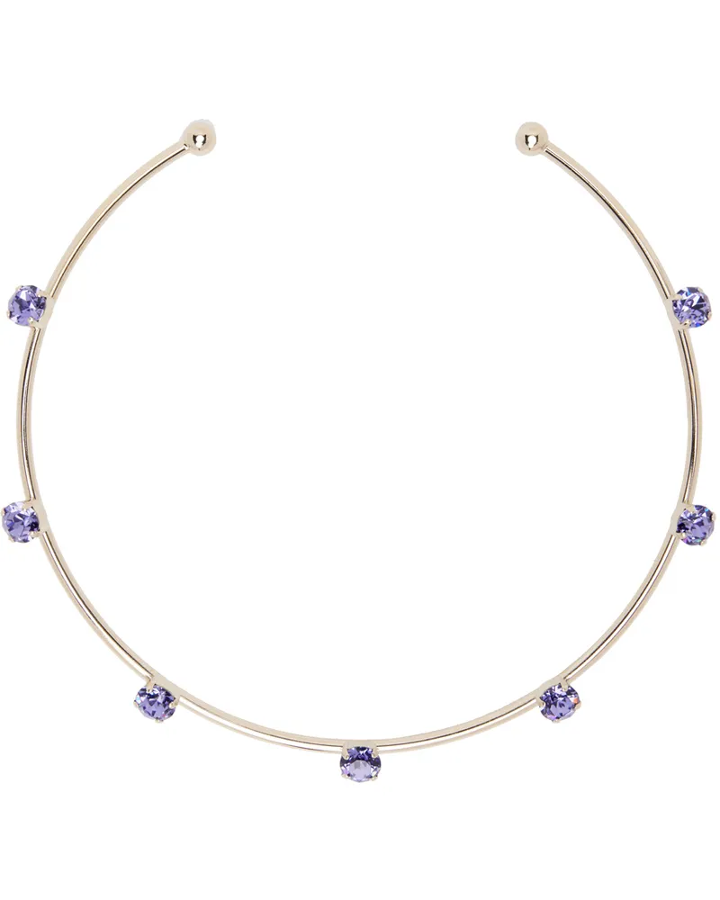 Justine Clenquet Gold & Purple Sadie Choker Gold