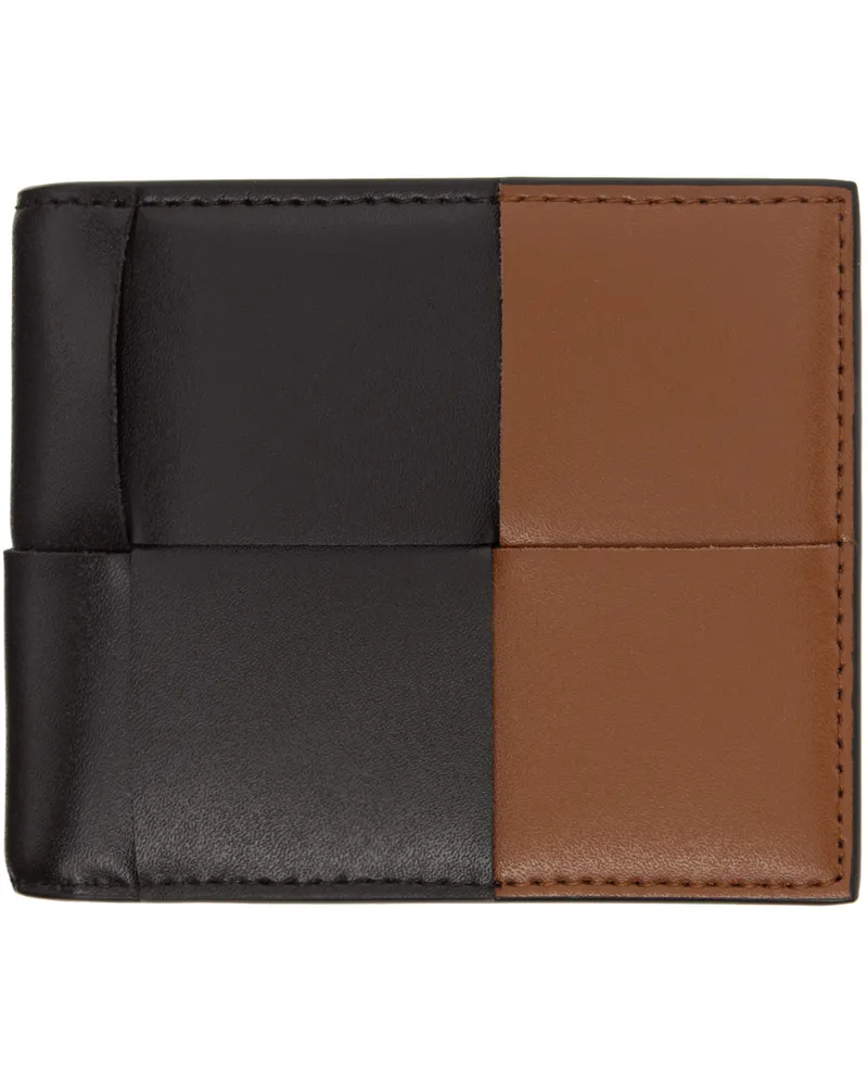 Bottega Veneta Black & Brown Cassette Bi-Fold Wallet 2476