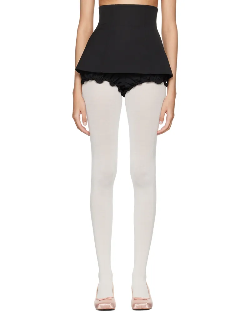 SHUSHU/TONG SSENSE Exclusive Black Mini Culotte Shorts Ba100
