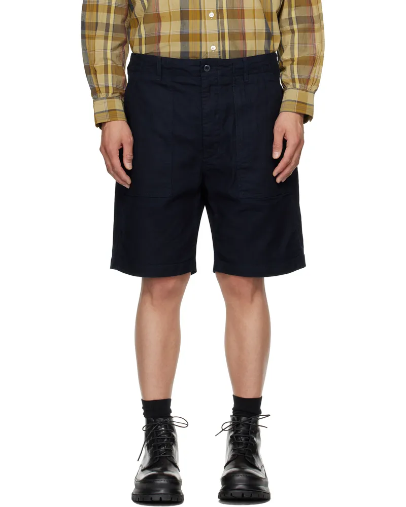 Engineered Garments Navy Fatigue Shorts Zt217