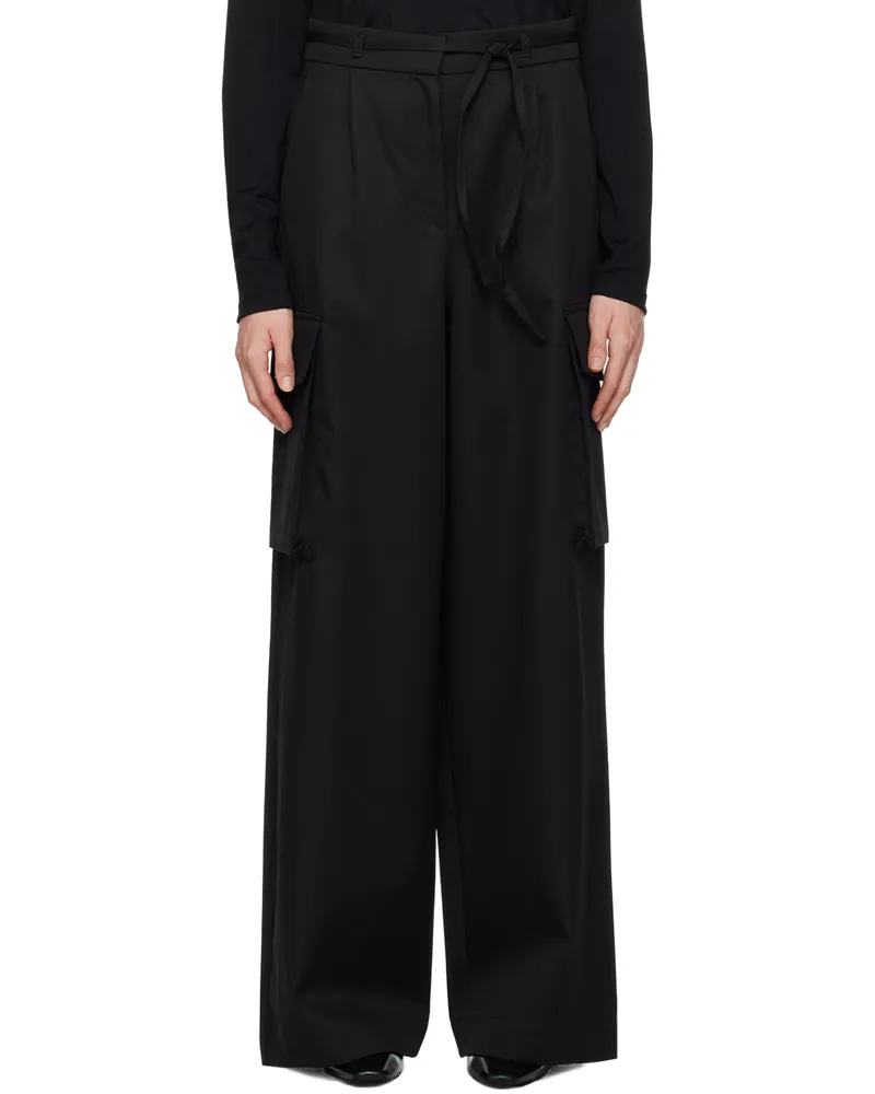 Róhe Black Tailored Cargo Trousers 001