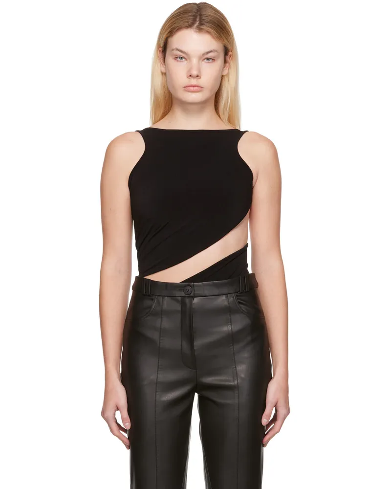 Olēnich Black Twisted Bodysuit Black