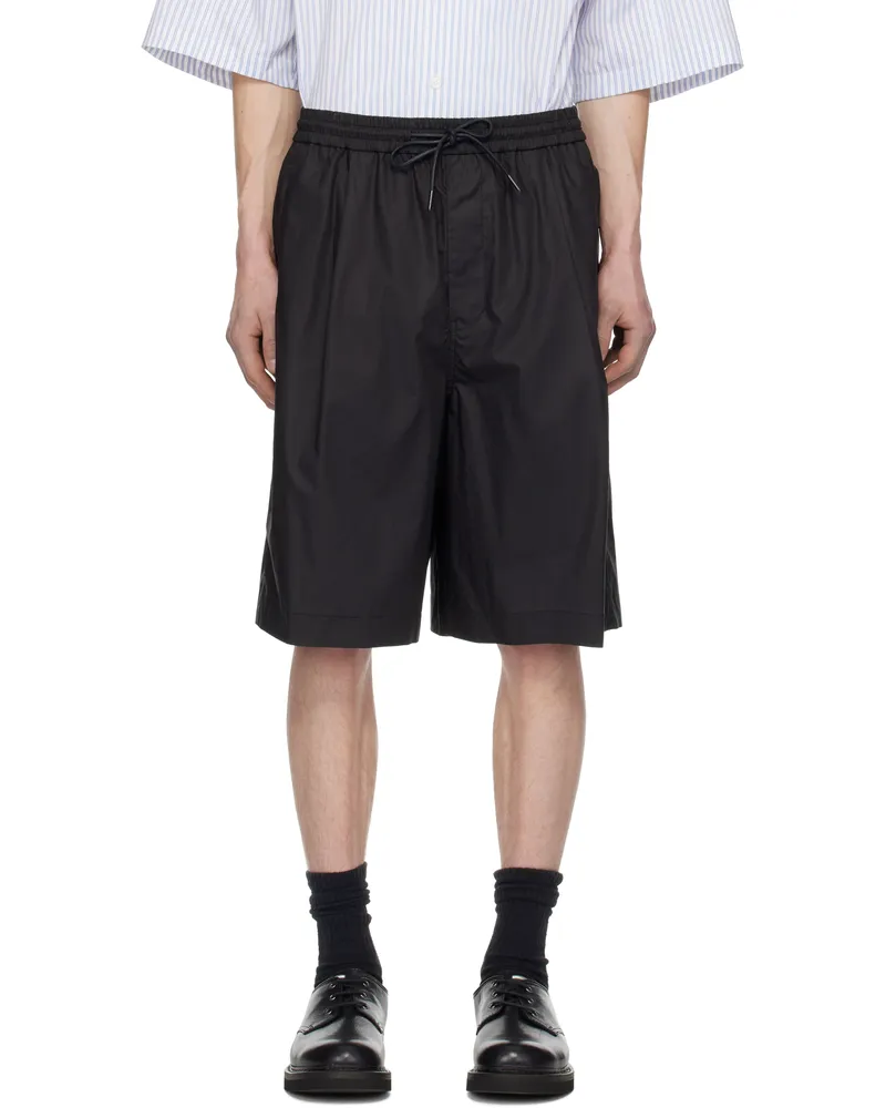 JUUN.J Black Cotton Padded Shorts Black