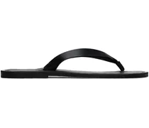 Black Leather Belt Flip Flops