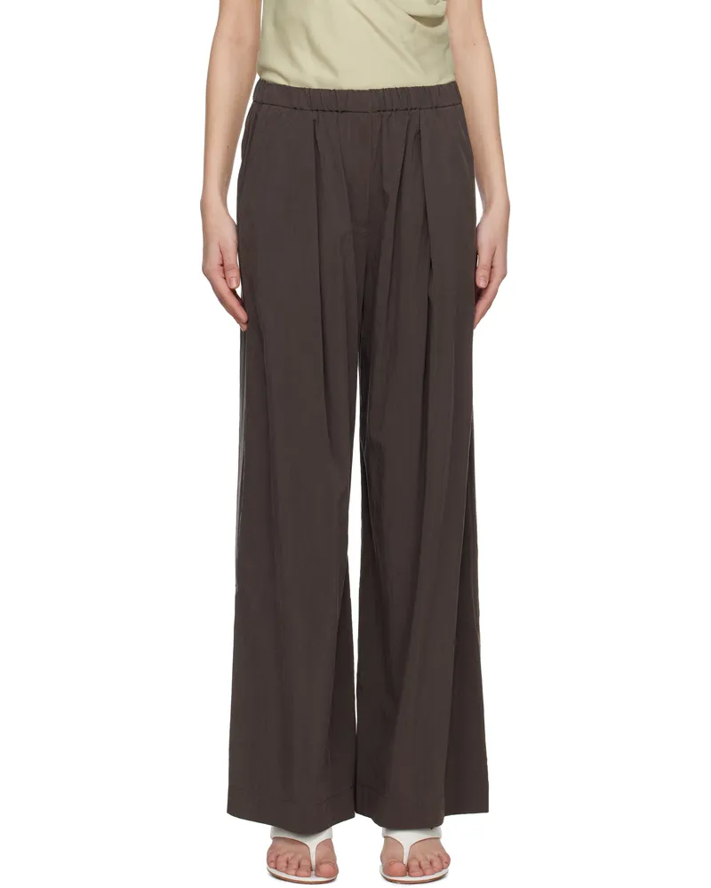 bec & bridge Brown Sade Trousers Chocolate