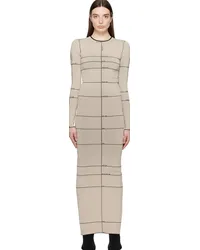 VETEMENTS Beige Checked Maxi Dress Linen