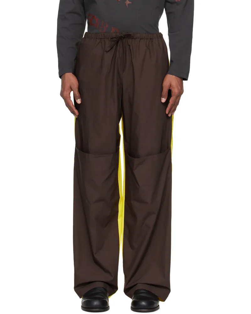 SC103 SSENSE Exclusive Brown & Yellow Prize Trousers Reverse