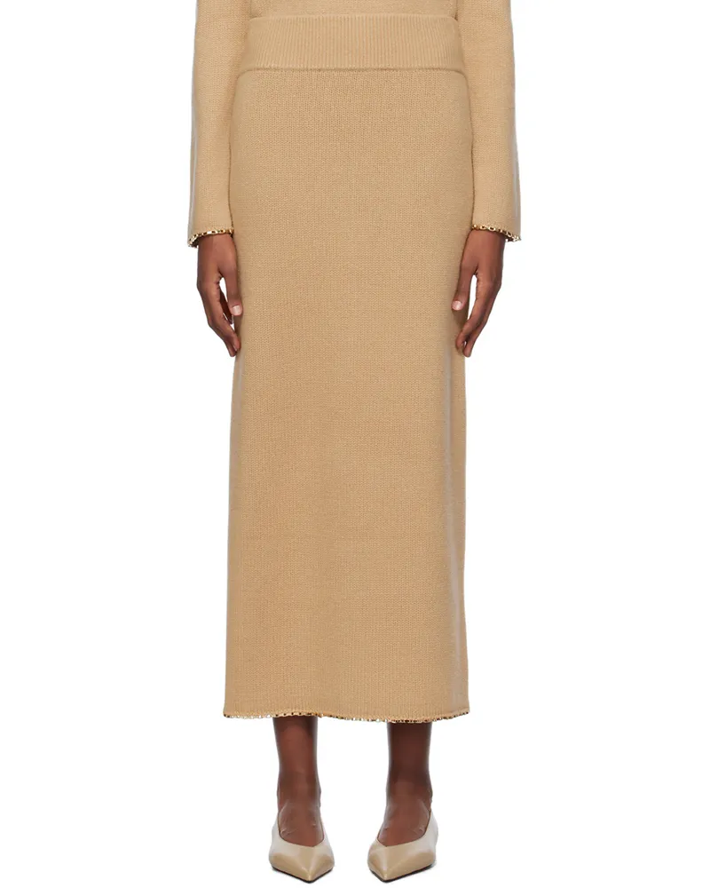 Totême Tan Chain-Edge Maxi Skirt 091