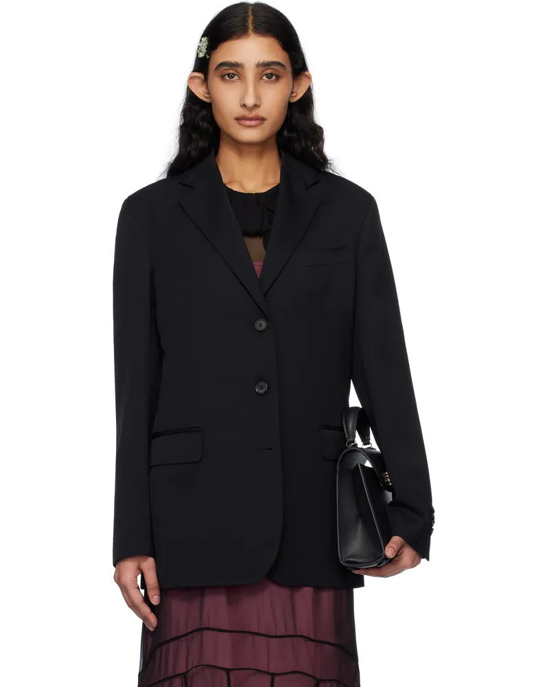 Simone Rocha Black Cut-Out Bow Detail Blazer Black