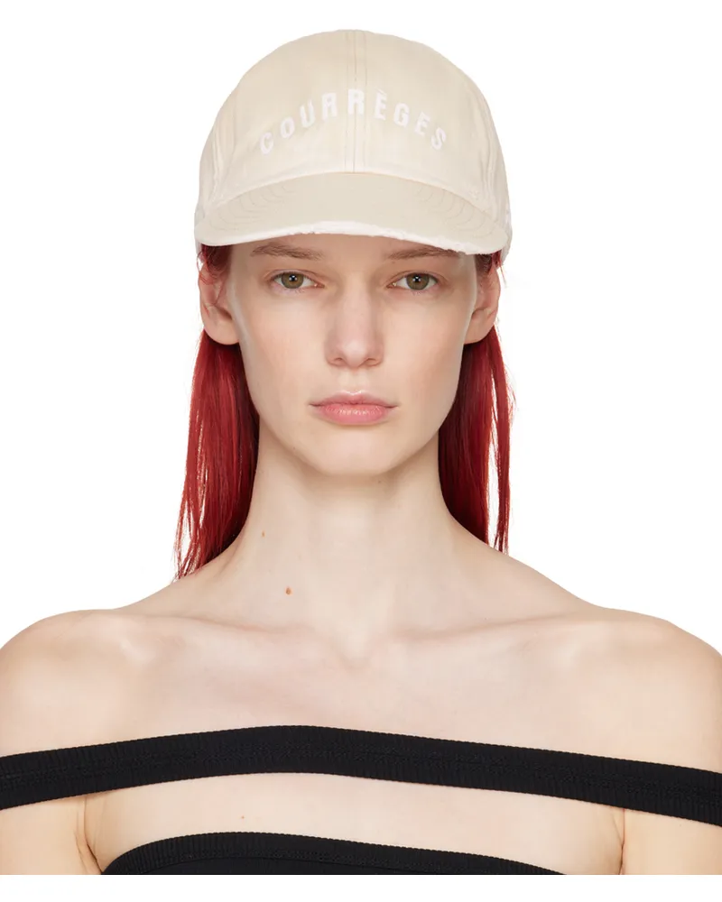 Courrèges Beige AC Embroidered Washed Cap 1004