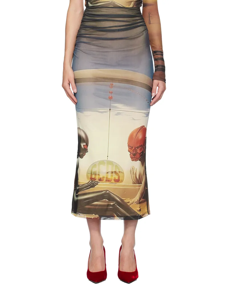 GCDS Multicolor Creatures Midi Skirt 09