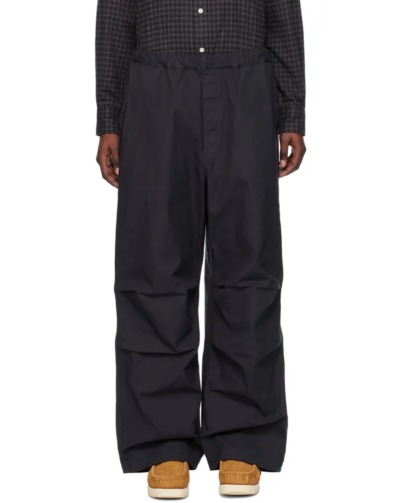 BAPE Navy Embroidered Trousers Navy