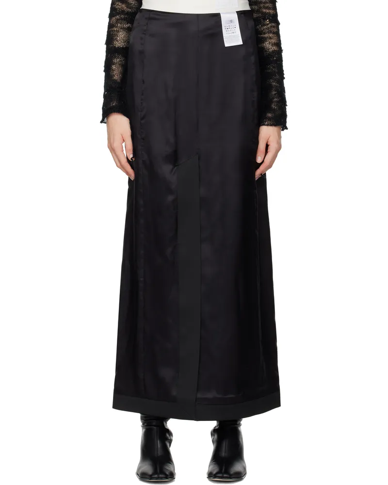 Maison Margiela Black Satin Maxi Skirt 900