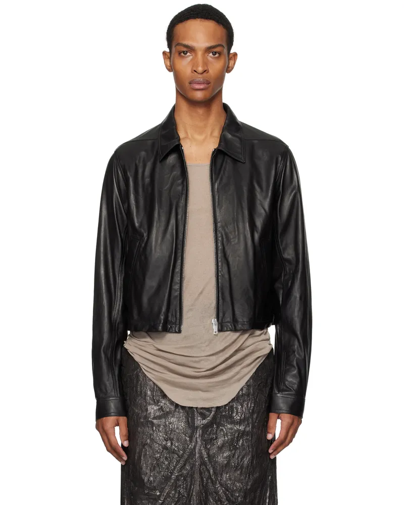 Rick Owens Black Concordians Alice Brad Leather Jacket 09