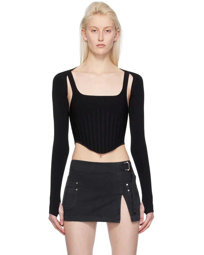 Dion Lee Black Ventral Compact Corset Top Black