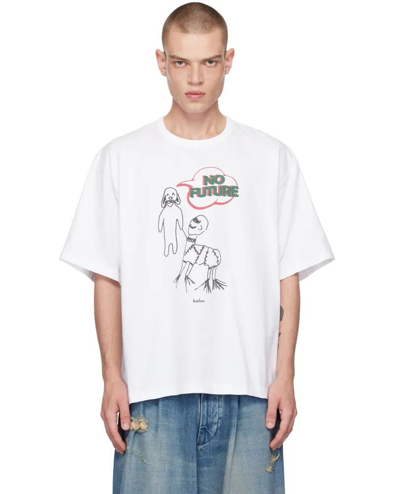 kolor White Graphic T-Shirt A-white