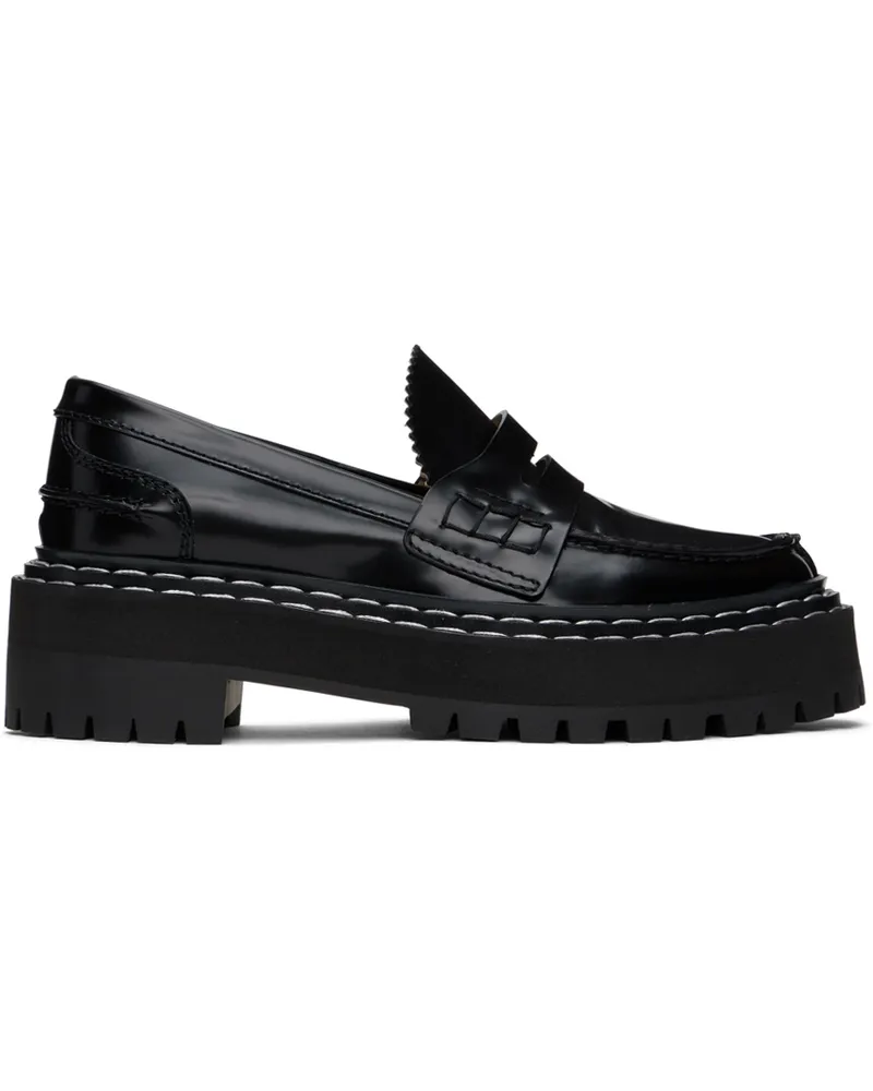 Proenza Schouler Black Lug Sole Platform Loafers Black