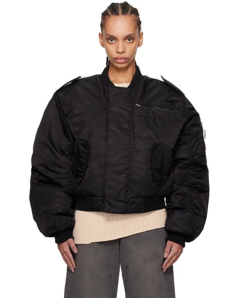 Entire Studios SSENSE Exclusive Black A-2 Bomber jacket Oil