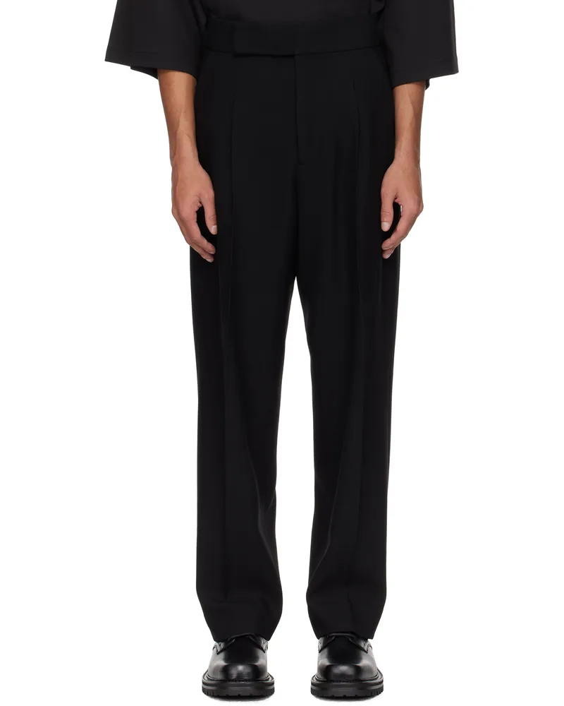 Fear of God Black Wool Gabardine Single Pleat Trousers Black