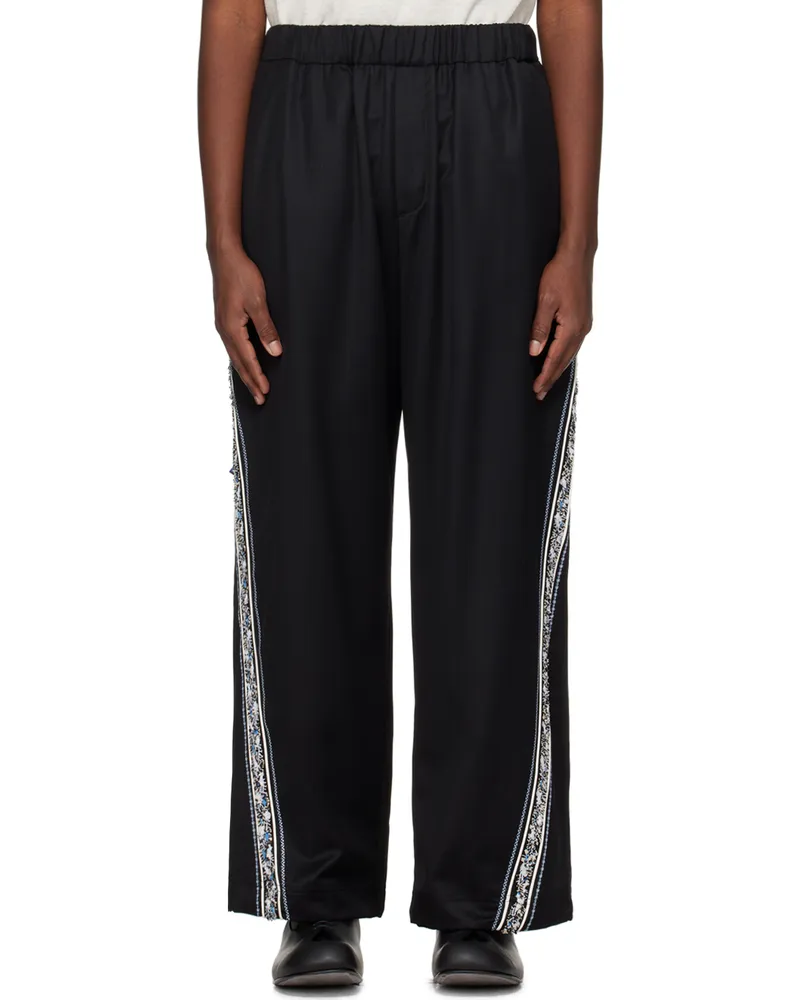 Adererror Black Lawn Trousers Noir