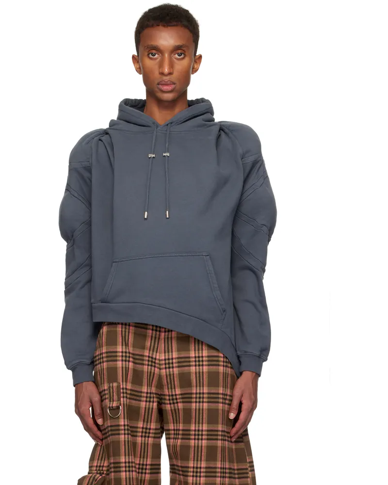 Collina Strada Gray 'CS Gym' Muscle Wave Hoodie Charcoal