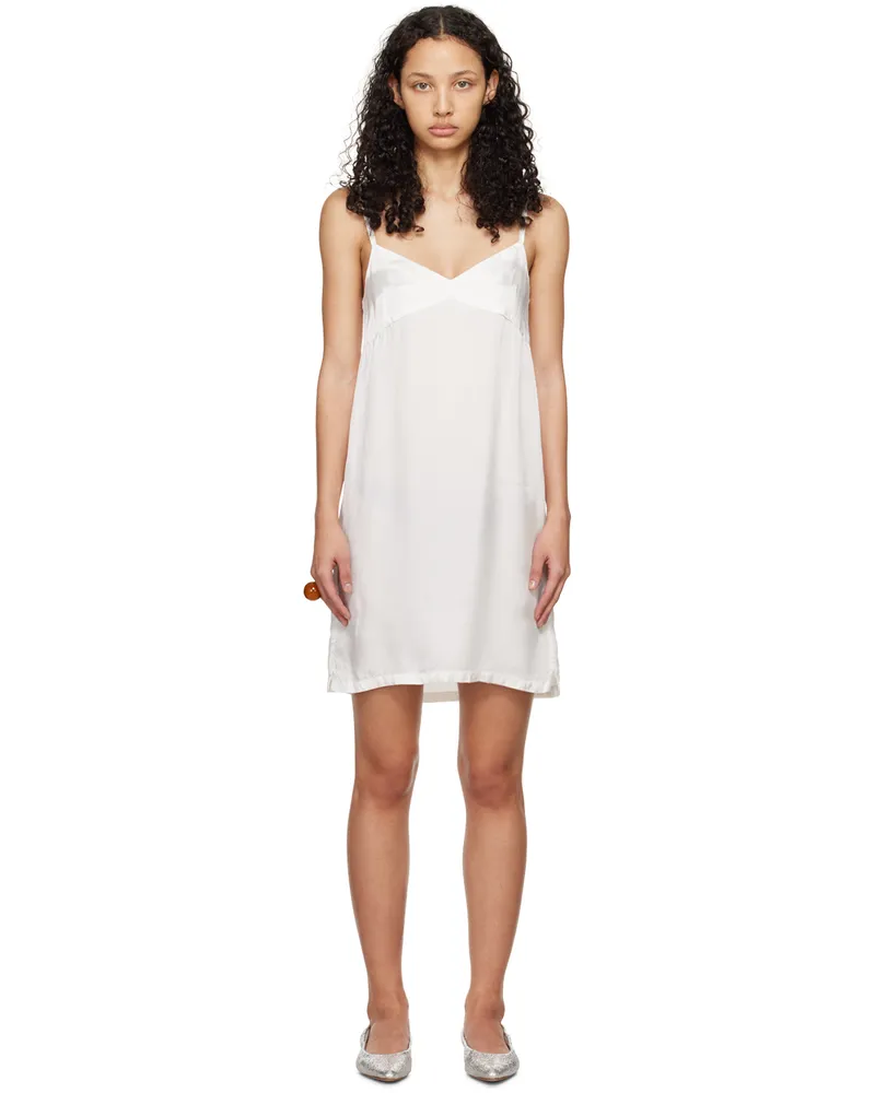 Dries van Noten White V-Neck Minidress 008