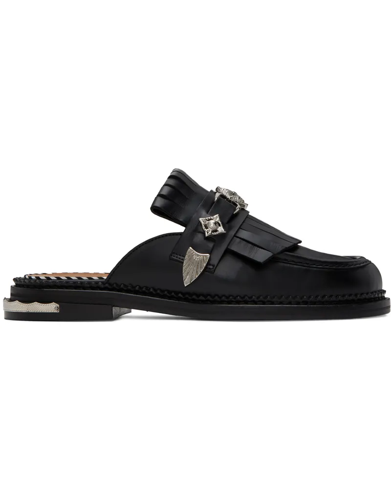 Toga Black Fringed Loafers Aj1195