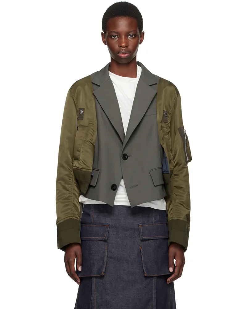 Sacai Khaki Suiting Blazer 540