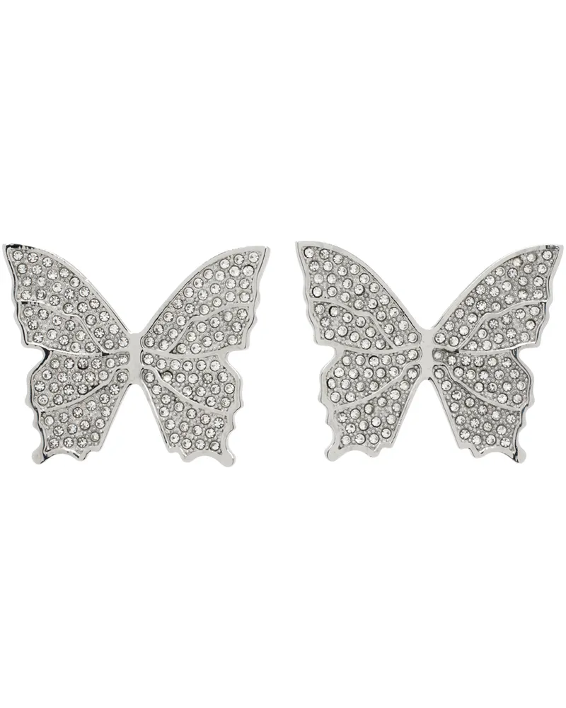 Blumarine Silver Rhinestone Butterfly Earrings N0999