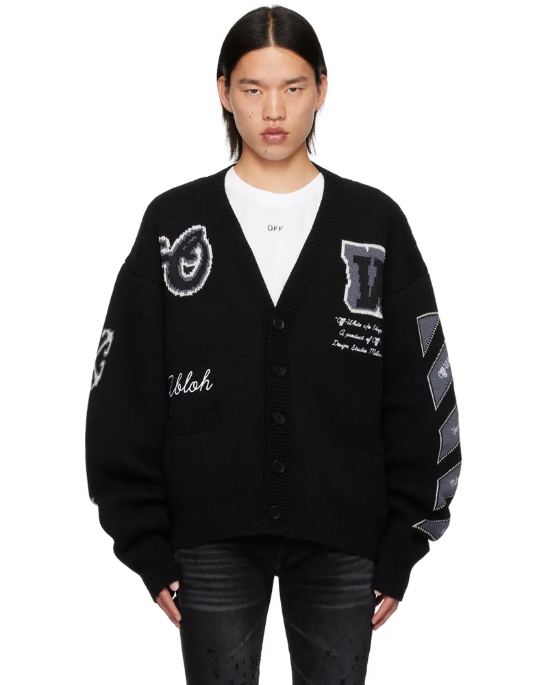 OFF-WHITE Black Varsity Cardigan Black